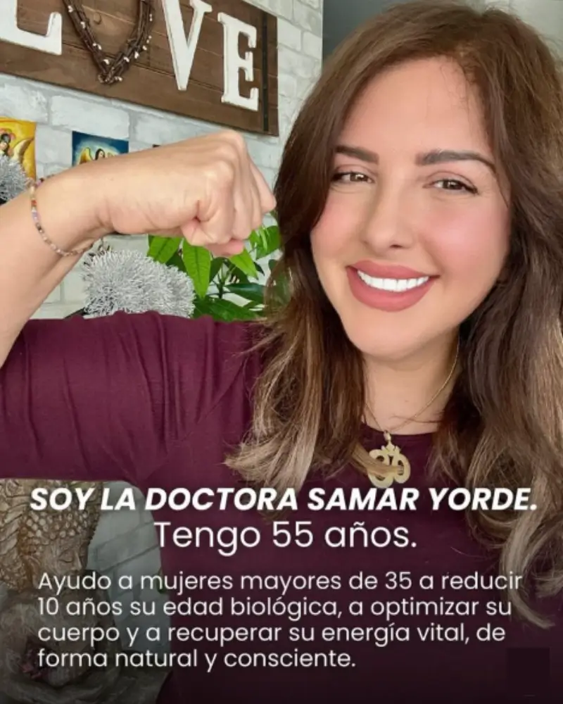 Dra. Samar Yorde, creadora del método Cuerpo sin Edad Premium, sonriendo a sus 55 años.